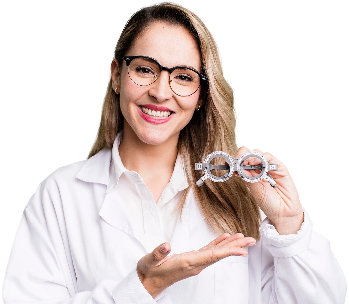 Patient holding optometry trial frames